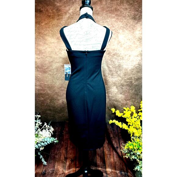 Bebe Halter Neck Bodycon Midi Dress - Black - size S - Picture 8 of 15